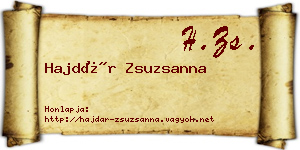 Hajdár Zsuzsanna névjegykártya