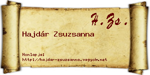 Hajdár Zsuzsanna névjegykártya
